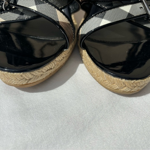 Burberry Nova Check Strappy Espadrille Wedge Slip On Sandals - Picture 14 of 14